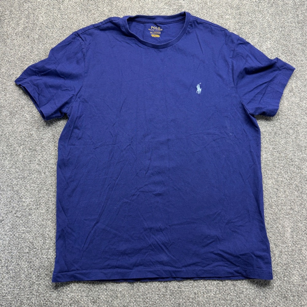 Polo Ralph Lauren Mens Navy Blue Short Sleeve Crew Neck Pony Logo T-Shirt Size M